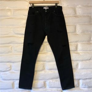 LEVI’S RE/DONE high rise ankle crop in black wash